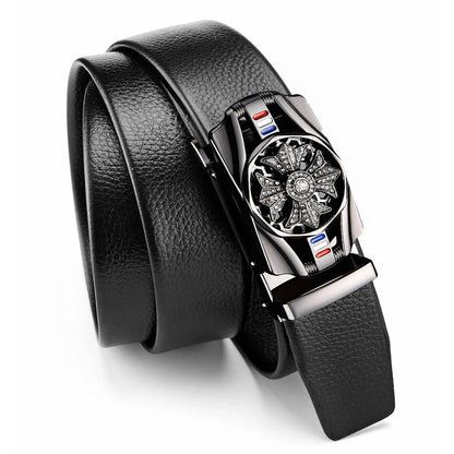 Genuine leather automatic belt