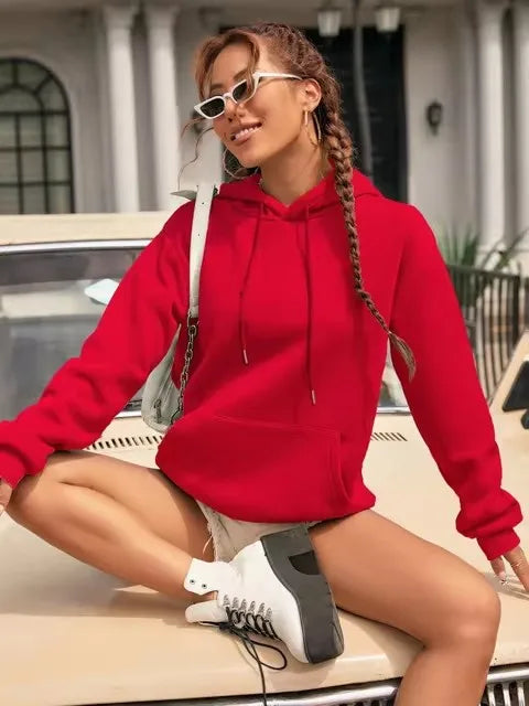 Solid Pocket Fleece Hoodie