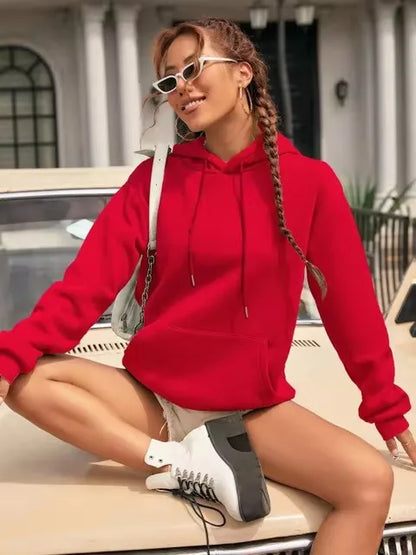 Solid Pocket Fleece Hoodie