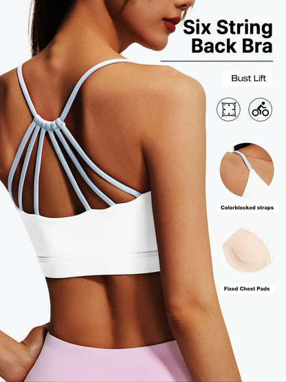 Backless Fixed-Pad Sports Bra