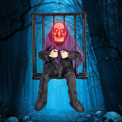 Animated Skeleton Prisoner Cage Prop