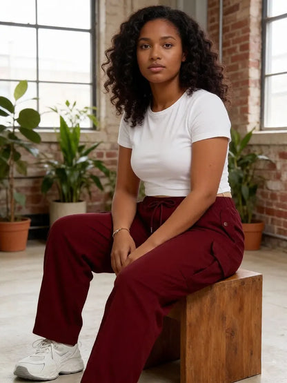 Plus Size Straight Cargo Pants