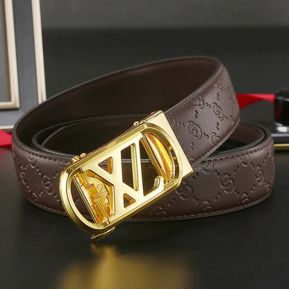 Luxury designer leather belt