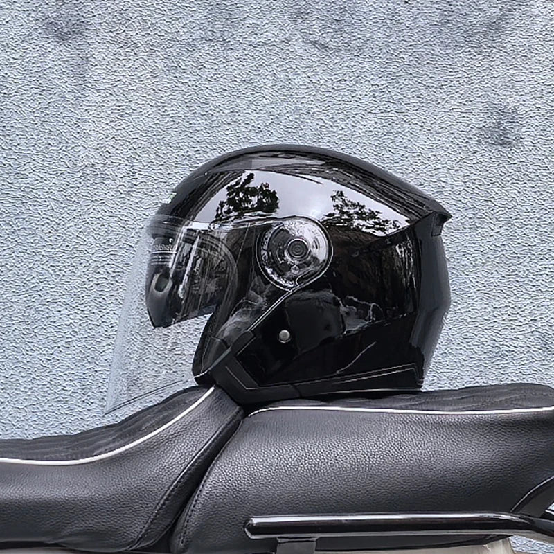 Double-Lens Racing Half Helmet