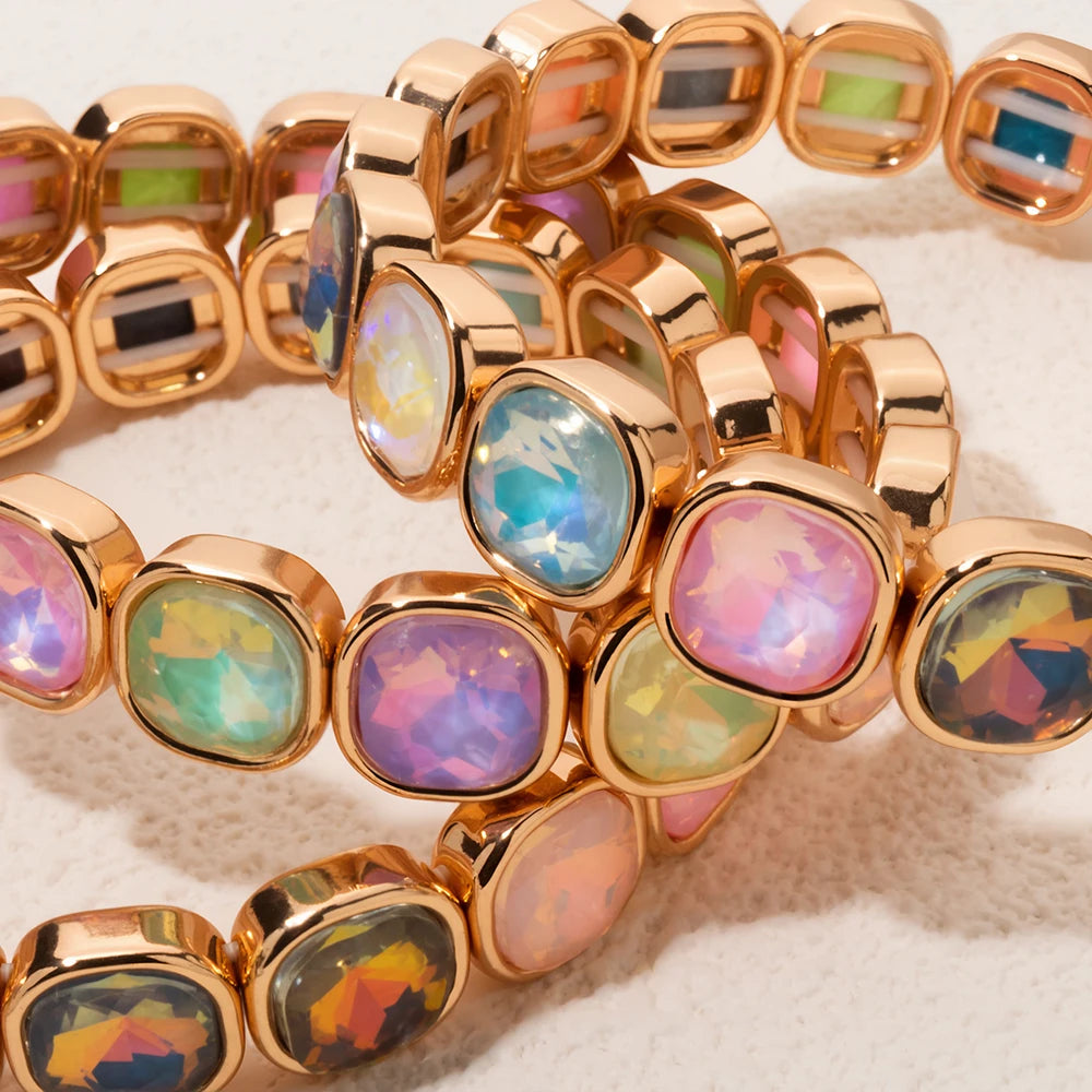 Colorful Rhinestone Beaded Bracelet