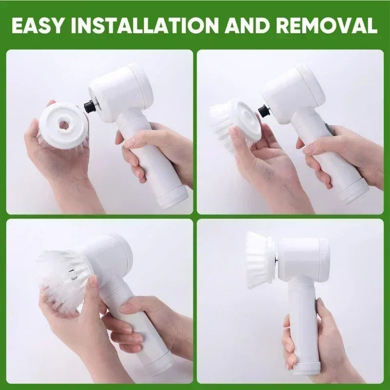 Electric Spin Scrubber With 5 Brush