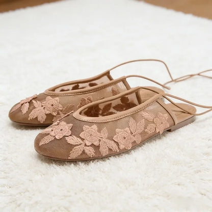 Summer Embroidered Flats