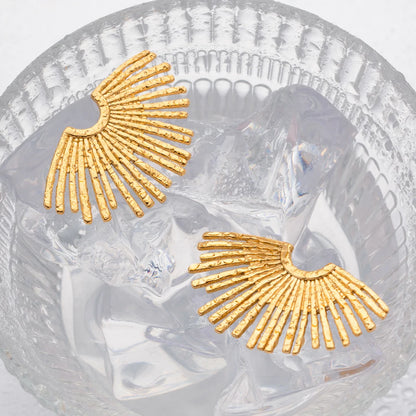 Hollow Gold Pendant Earrings