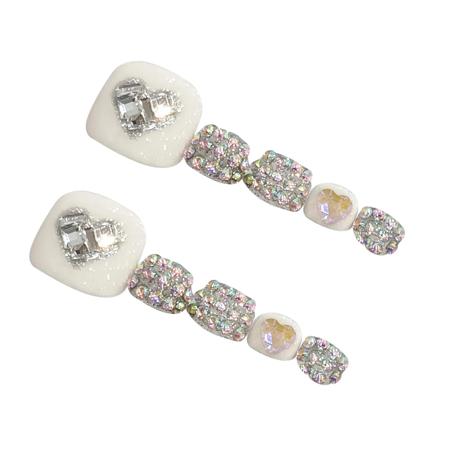 Wedding Toe Press-On Nails Set