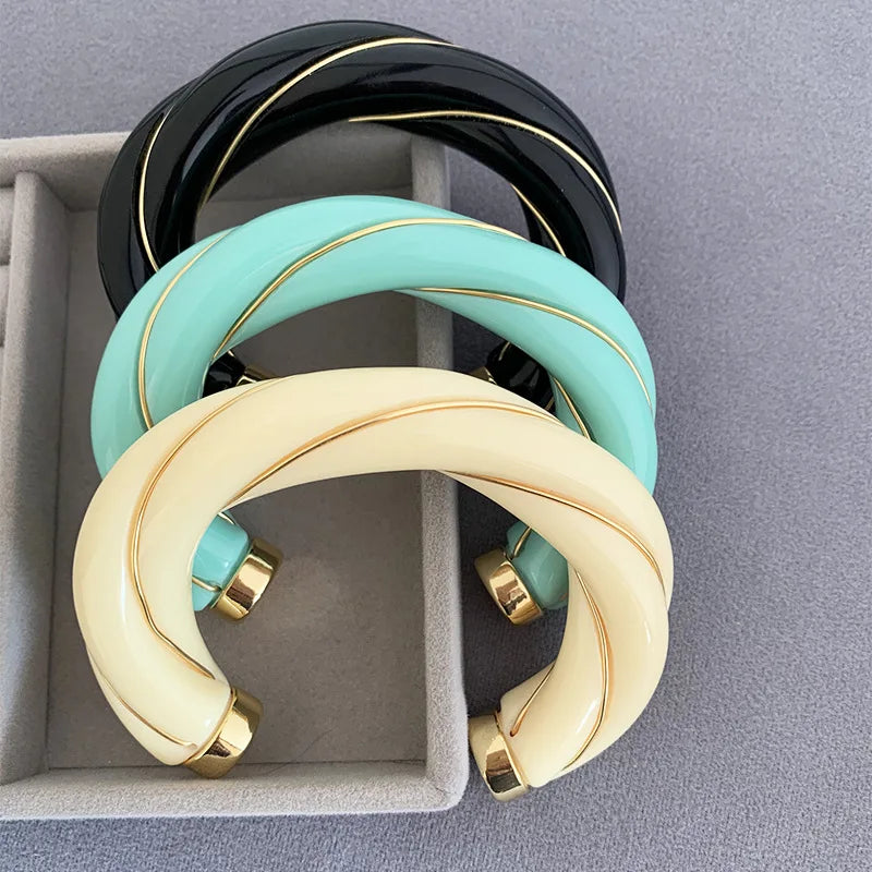 Geometric Leather Cuff Bracelet