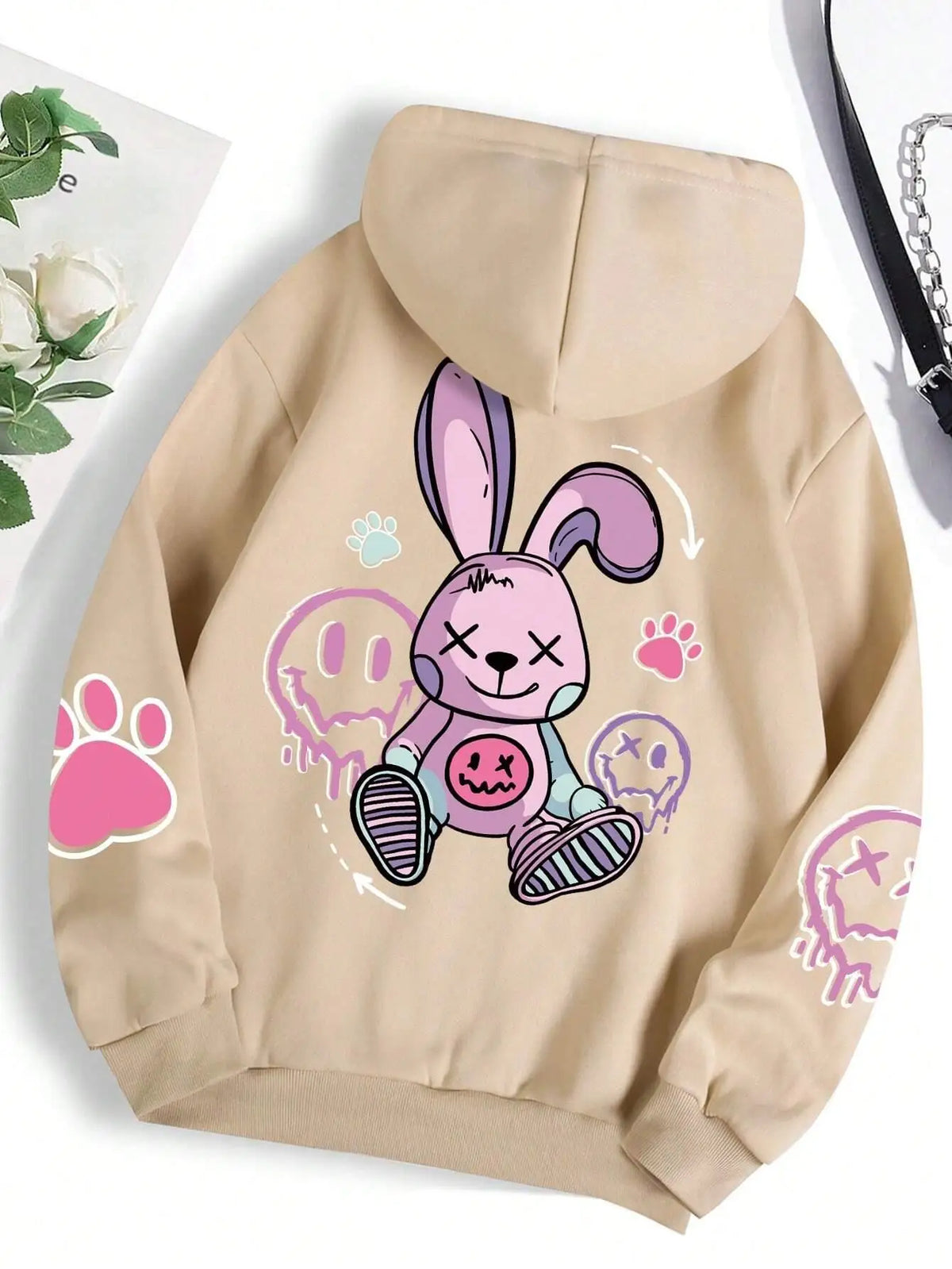 Hip Hop Printed Fleece Hoodie