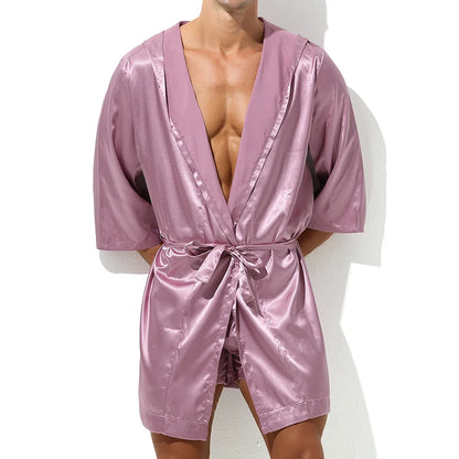 Silk Short-Sleeve Bath Robe