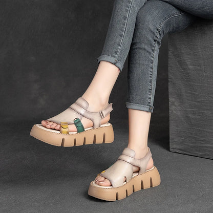 Leather Platform Sandals