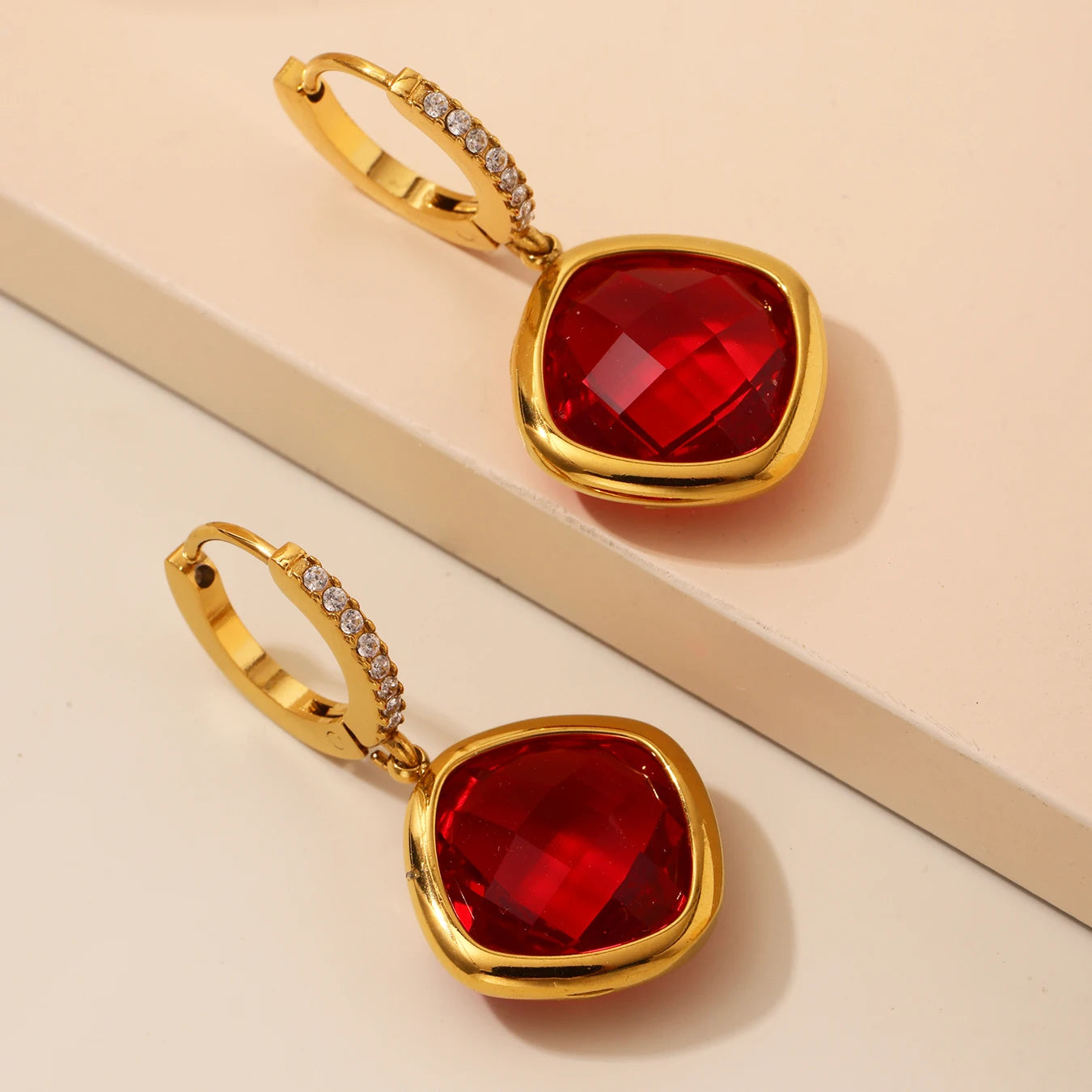 Square Glass Earrings