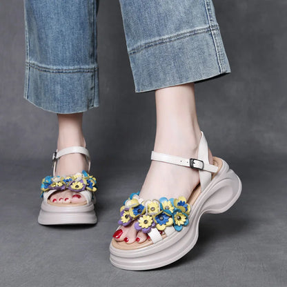 Leather Wedge Sandals