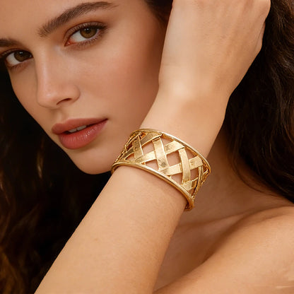 Minimalist Gold Open Cuff Bracelet