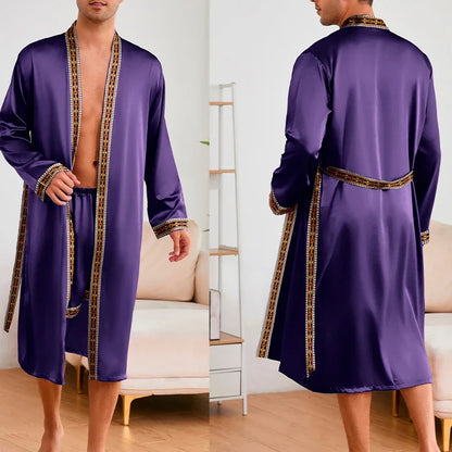 Ice Silk Pajama Robe Set