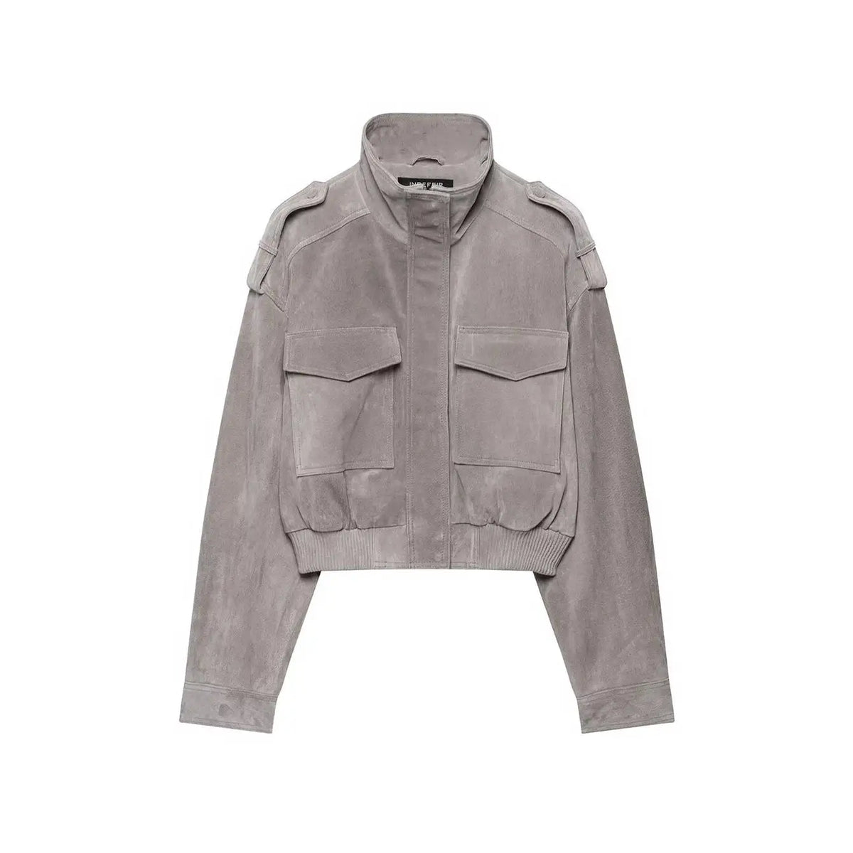 Flap Pocket Faux Suede Jacket