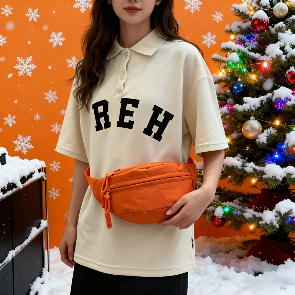 Contrast Nylon Chest Bag