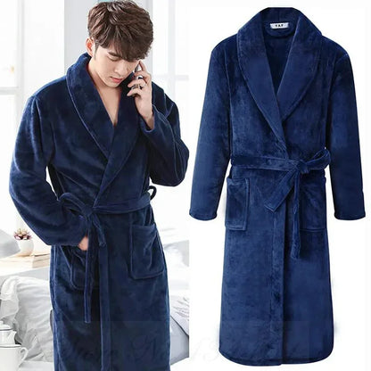 Men’s Plus Size Flannel Kimono Robe