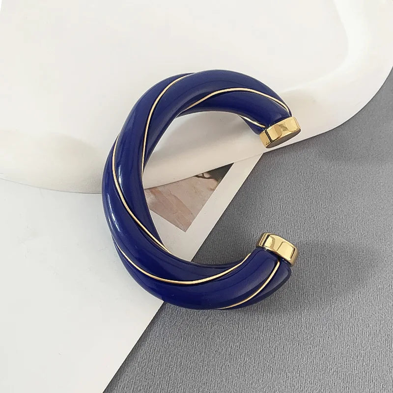 Geometric Leather Cuff Bracelet