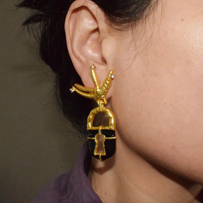 Lock Drop Earrings