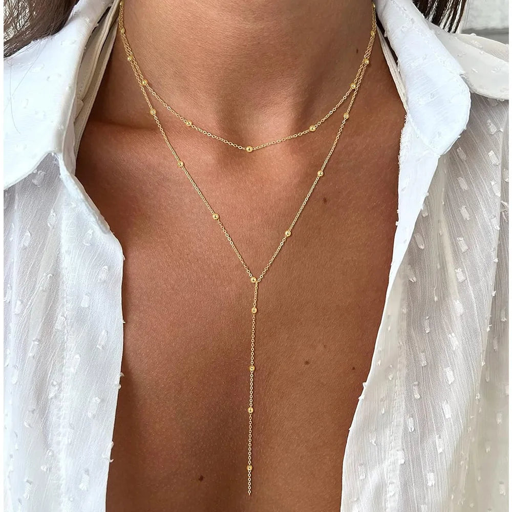Gold Lariat Y-Shape Necklace