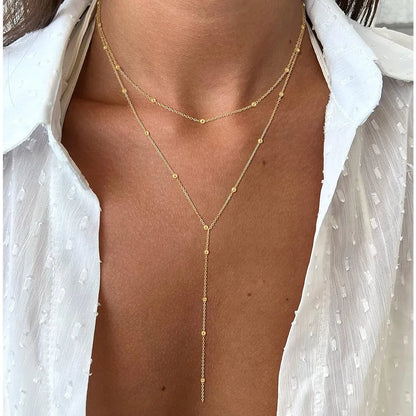 Gold Lariat Y-Shape Necklace