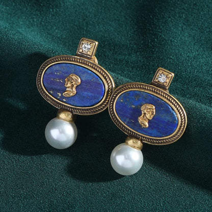 Geometric Pearl Earrings