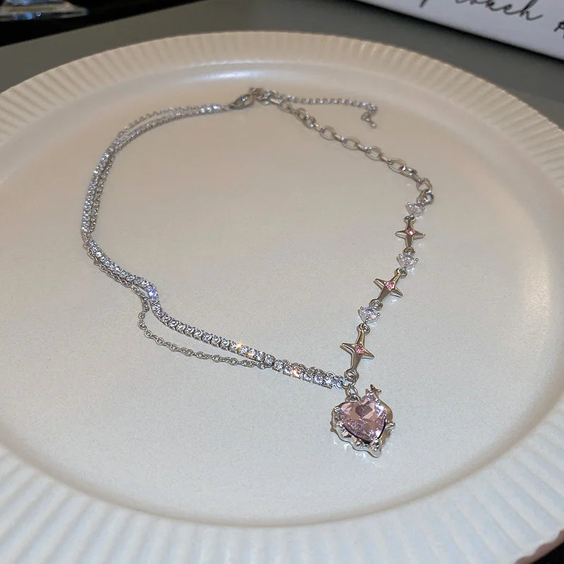 Zircon Clavicle Chain Necklace