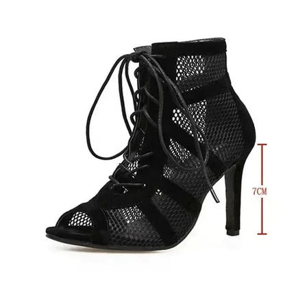 Hollow Mesh Ankle Sandals