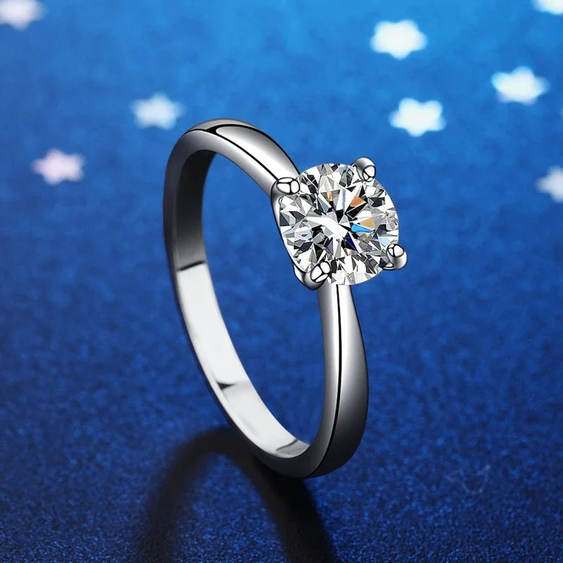 Round Moissanite Band Ring