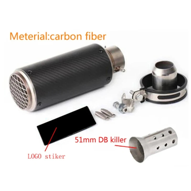 Universal 51/60mm Carbon Fiber Exhaust Muffler DB Killer