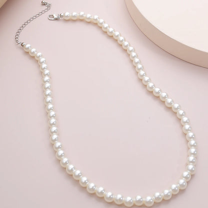 Pearl Round Iron Choker Necklace Party