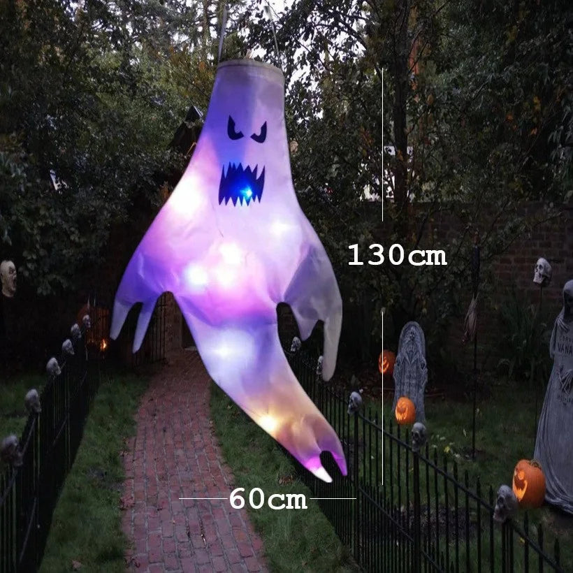 Glowing Ghost Windsock Decor