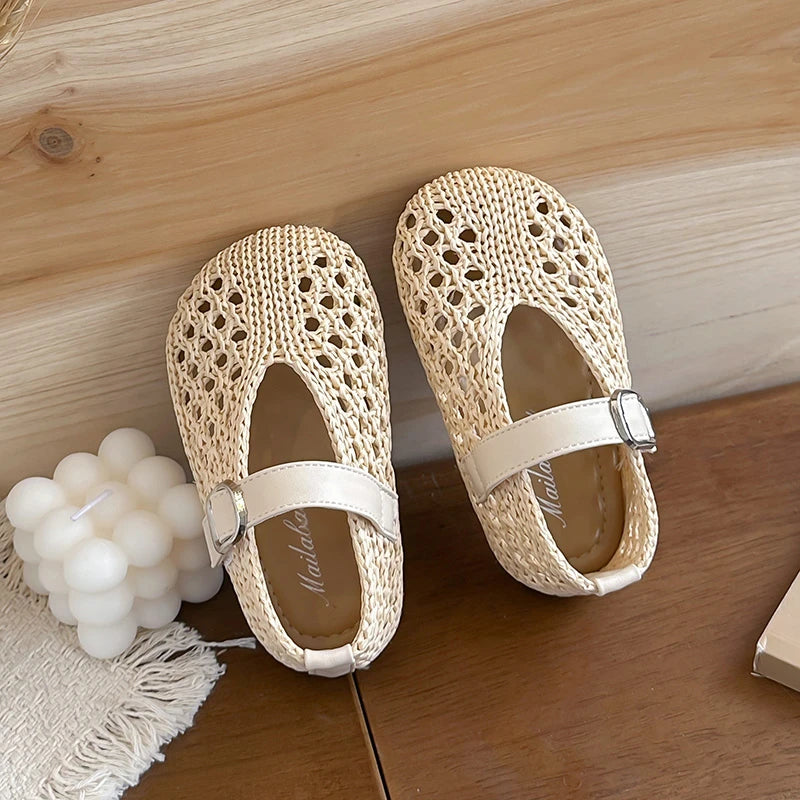 Woven Hook-and-Loop Sandals