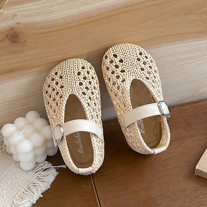 Woven Hook-and-Loop Sandals