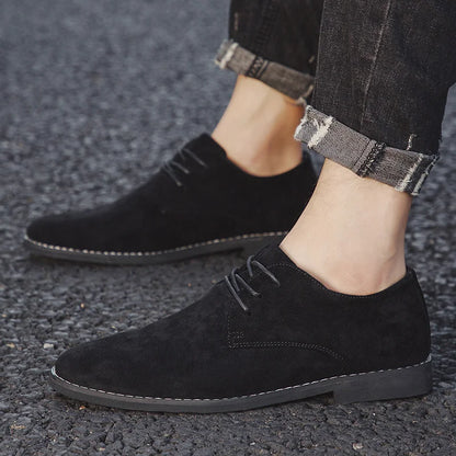 Suede Lace-Up Derby Shoes
