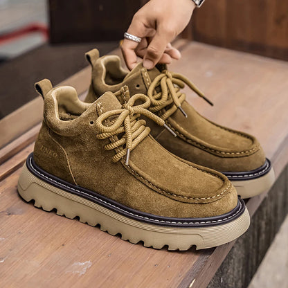 Suede Lace-Up Ankle Boots