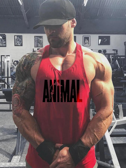 ANIMAL Letter Printed Gym Clothing