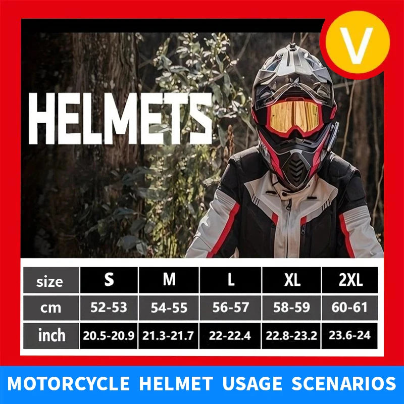 VGV Three-Piece Off-Road Motocross Helmet