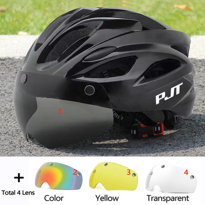 Magnetic Goggle PC Shell Bike Helmet