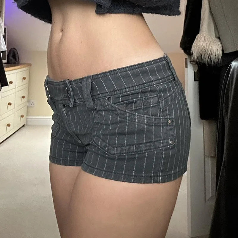 Denim Stripe Shorts