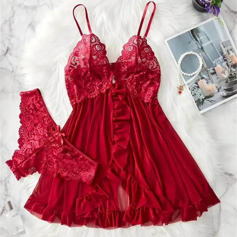 Red Lace Set