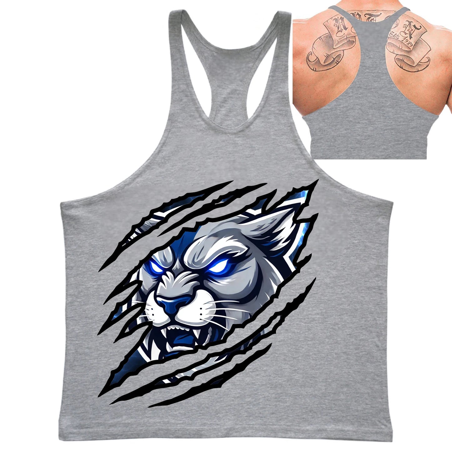 Fierce Panther Graphic Stringer Vest