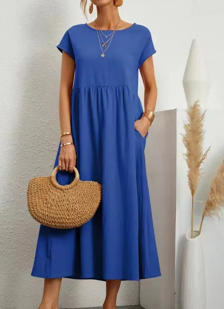 Vintage Solid Summer Dress