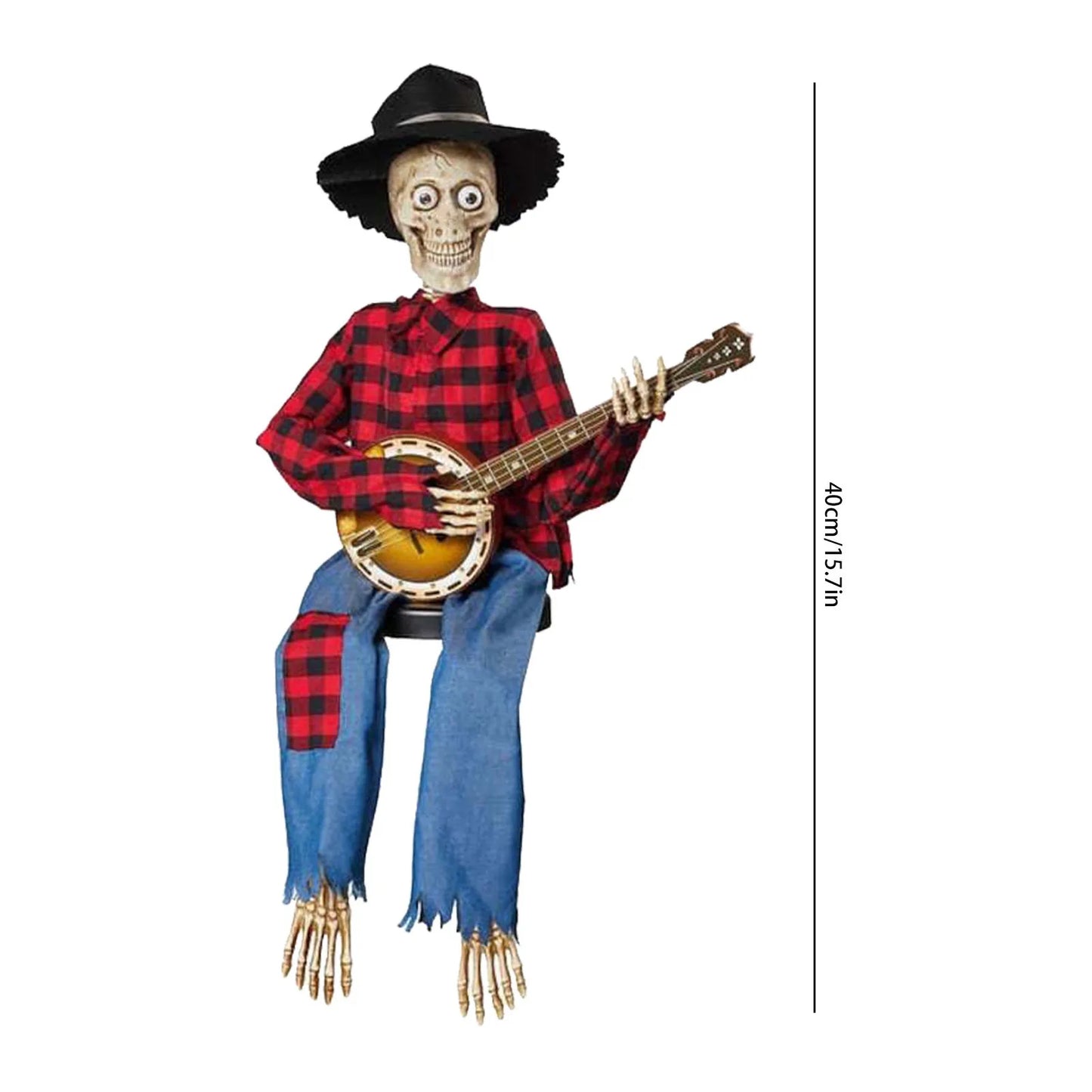 Guitar-Playing Skull Ornament