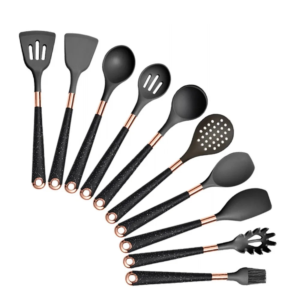 Silicone Khaki Utensils Set For Kitchen