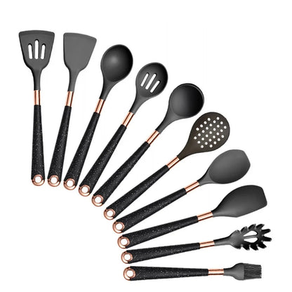 Silicone Khaki Utensils Set For Kitchen