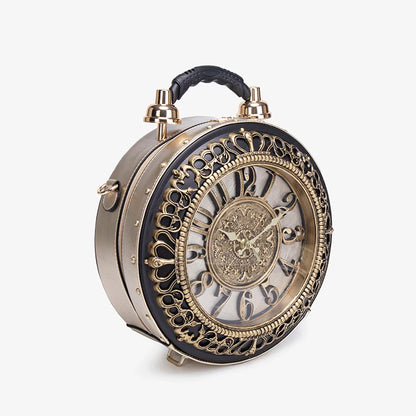 Circular Hollow-Out Clock Bag